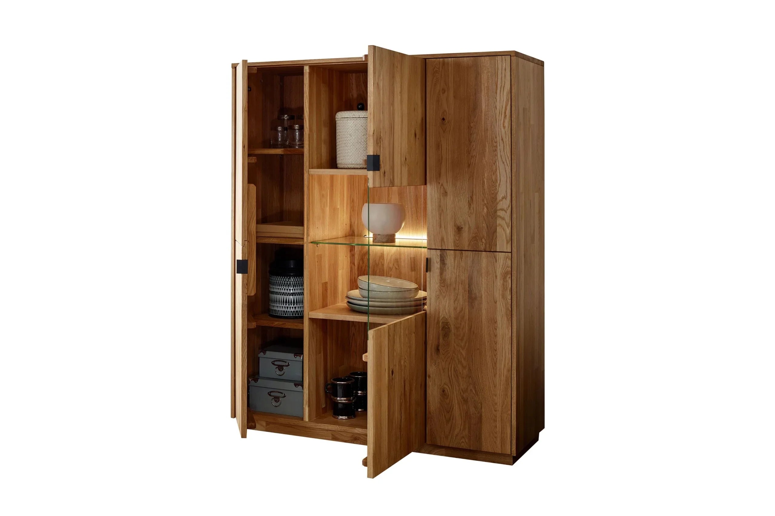 Шкаф витрина дъб масив WZ-0426 Размери 110х140х40 см