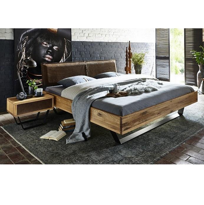 Спалня Modern Sleep  масив дъб,метални крака, тапицирана табла