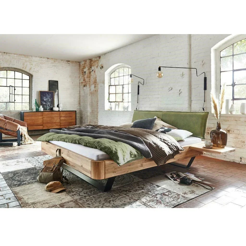 Спалня Modern Sleep  масив дъб,метални крака, тапицирана табла