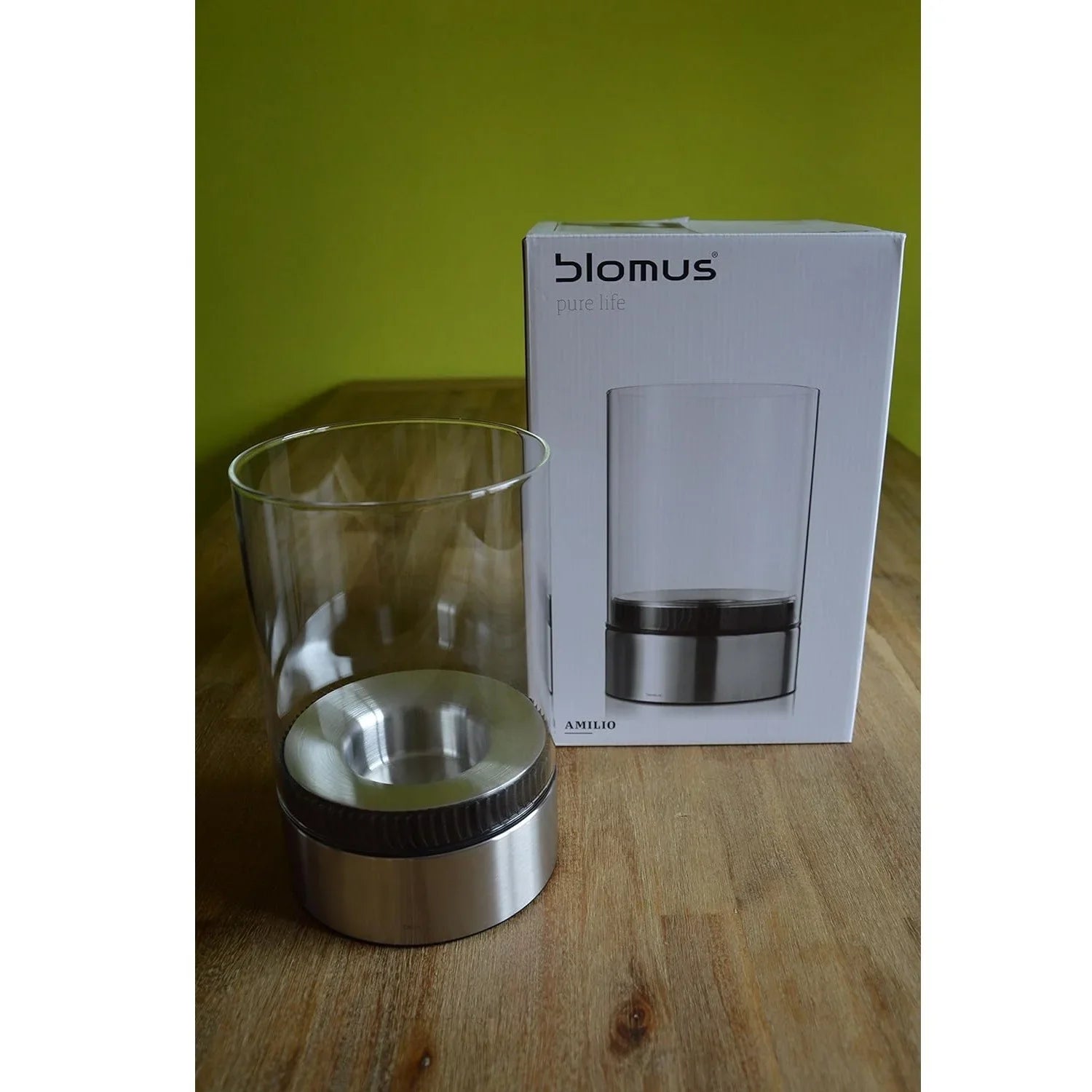 Свещник Blomus Amilio D 15,5 cm XXL  Inox Стъкло Made in Germany