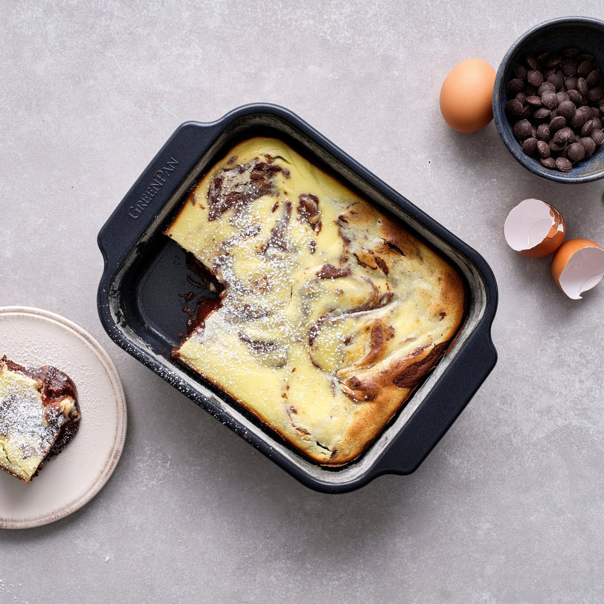 Тава за печене Bistro Green Pan 22,5x18,5 cm незалепващо покритие с диамантени кристали Thermolon