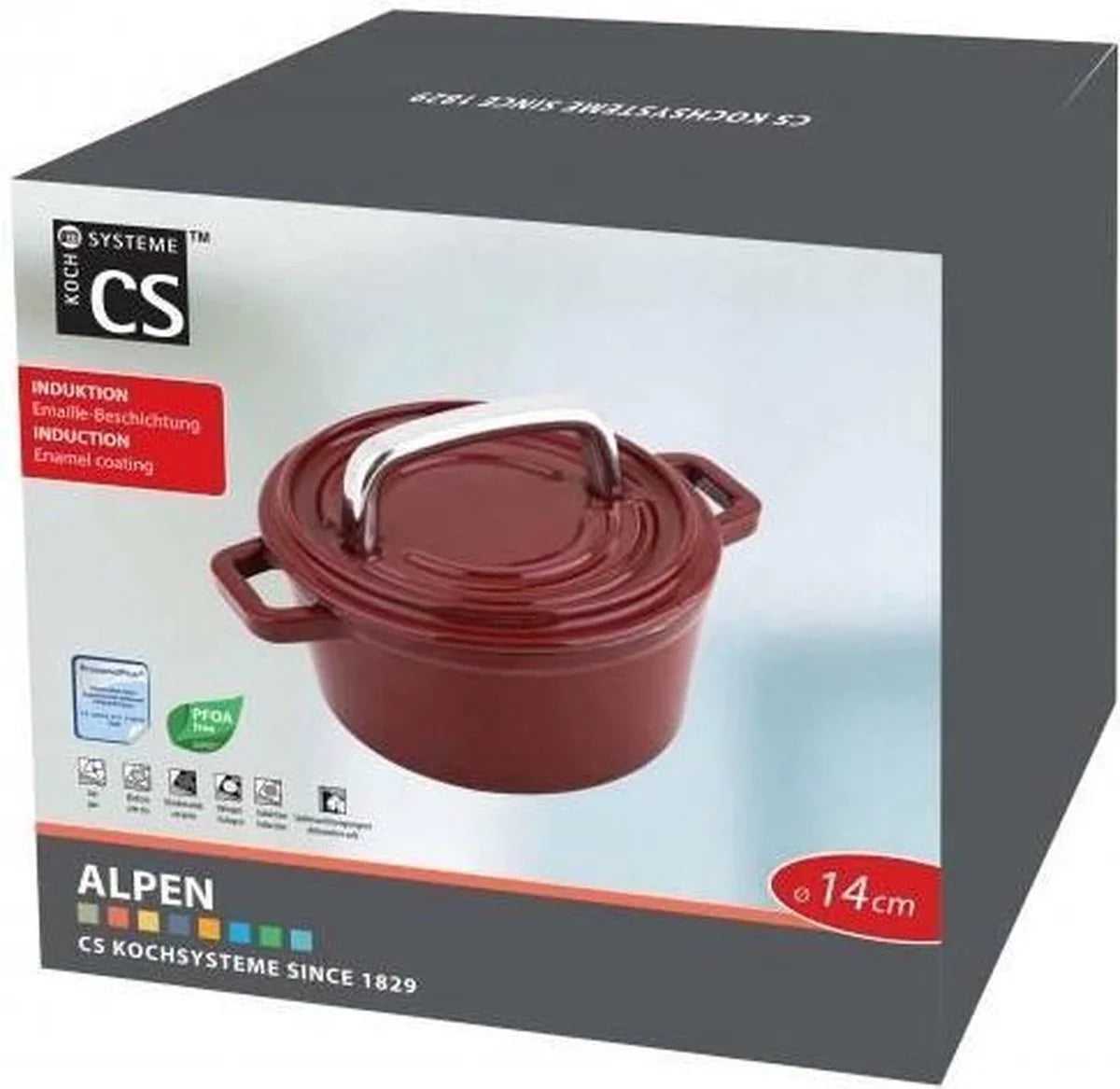 Тенджера с капак Alpen Solingen чугун D 14 cm индукция