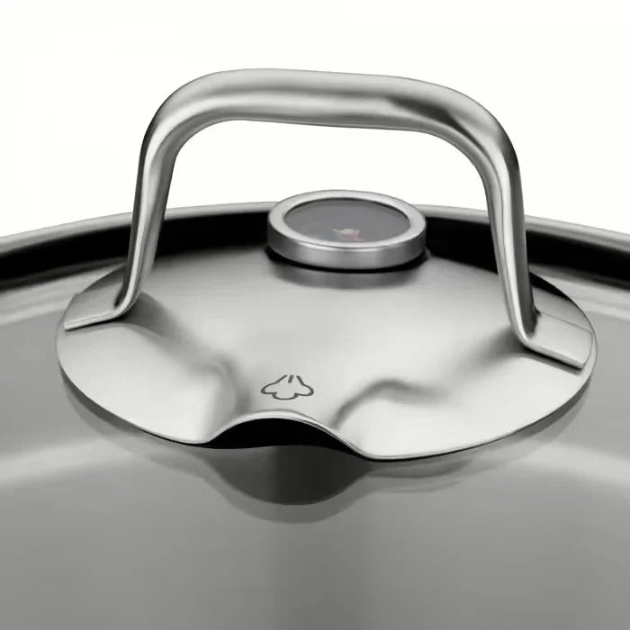 Тенджера стъклен капак D 24 cm Термометър 8.8 L  CrNi 18/10 Индукция