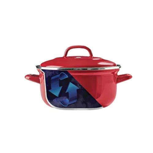 Тенджера с капак BK Dutch Oven Indigo, емайл GlazeGuard D 20 см, 22см и 24см червен цвят