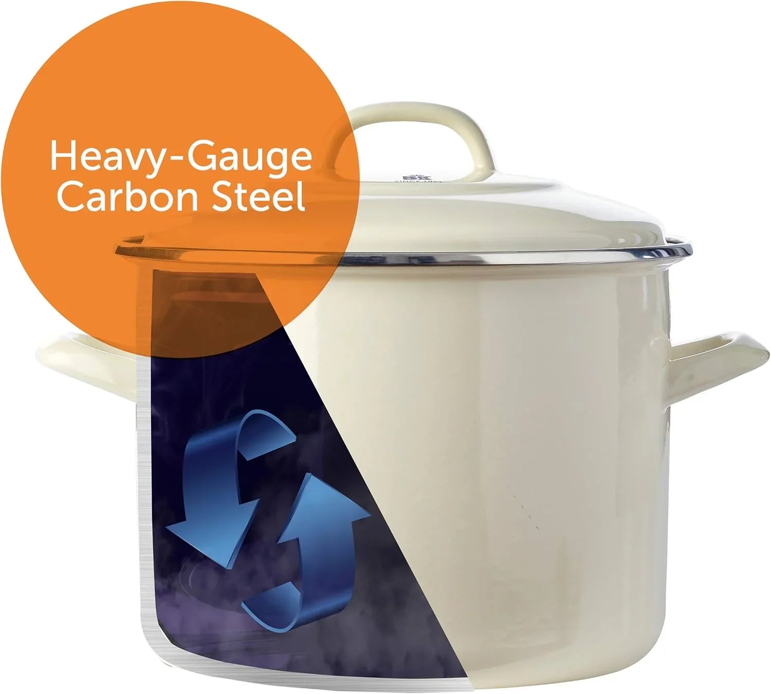 Тенджера с капак BK Dutch Oven Indigo, емайл GlazeGuard D 20 см, 22см и 24см  цвят кремав
