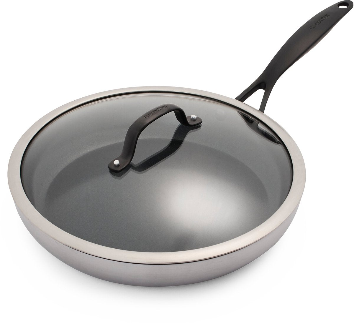 Тиган с капак GreenPan Venice Pro Noir D 30 cm  4,7 L, керамично покритие Thermolon с диамантени кристали