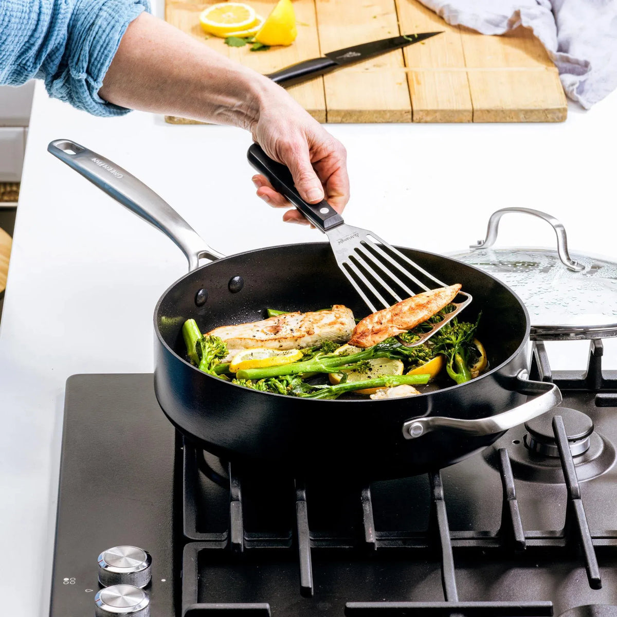 Тиган с капак Copenhagen Green Pan D 28 cm 4,3 L незалепващо покритие с диамантени кристали Thermolon