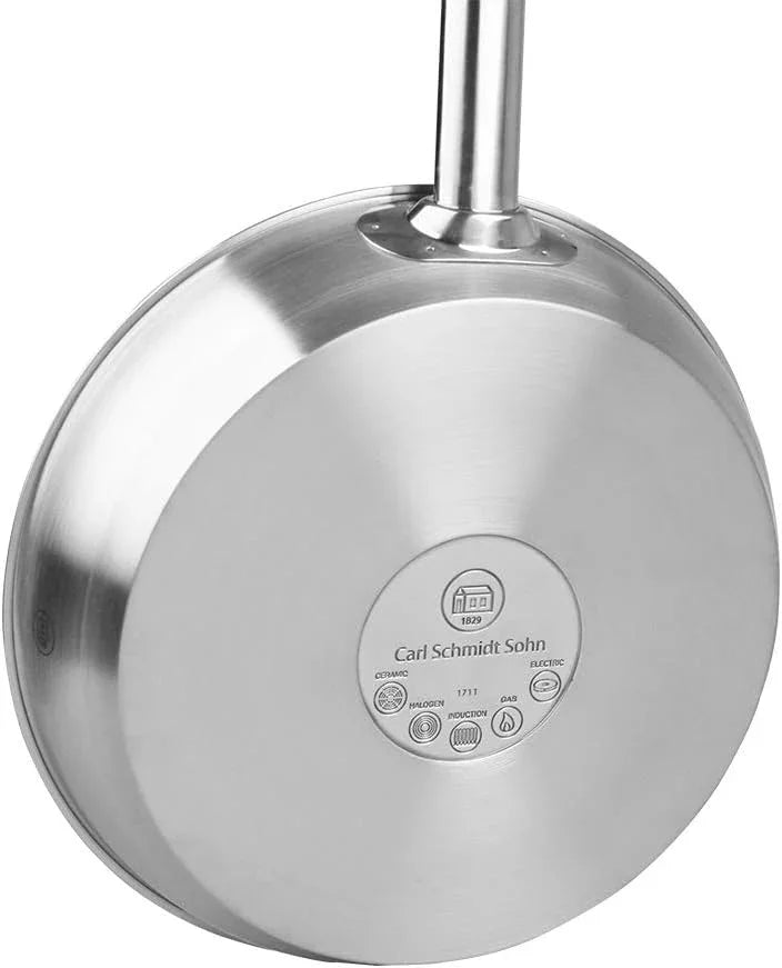 Комплект Aron 2 броя тенджери и Касерола с капак, 2 бр. тигани без капак Pro X 28 см и Dura Max 24 см  CS Solingen CrNi 18/10