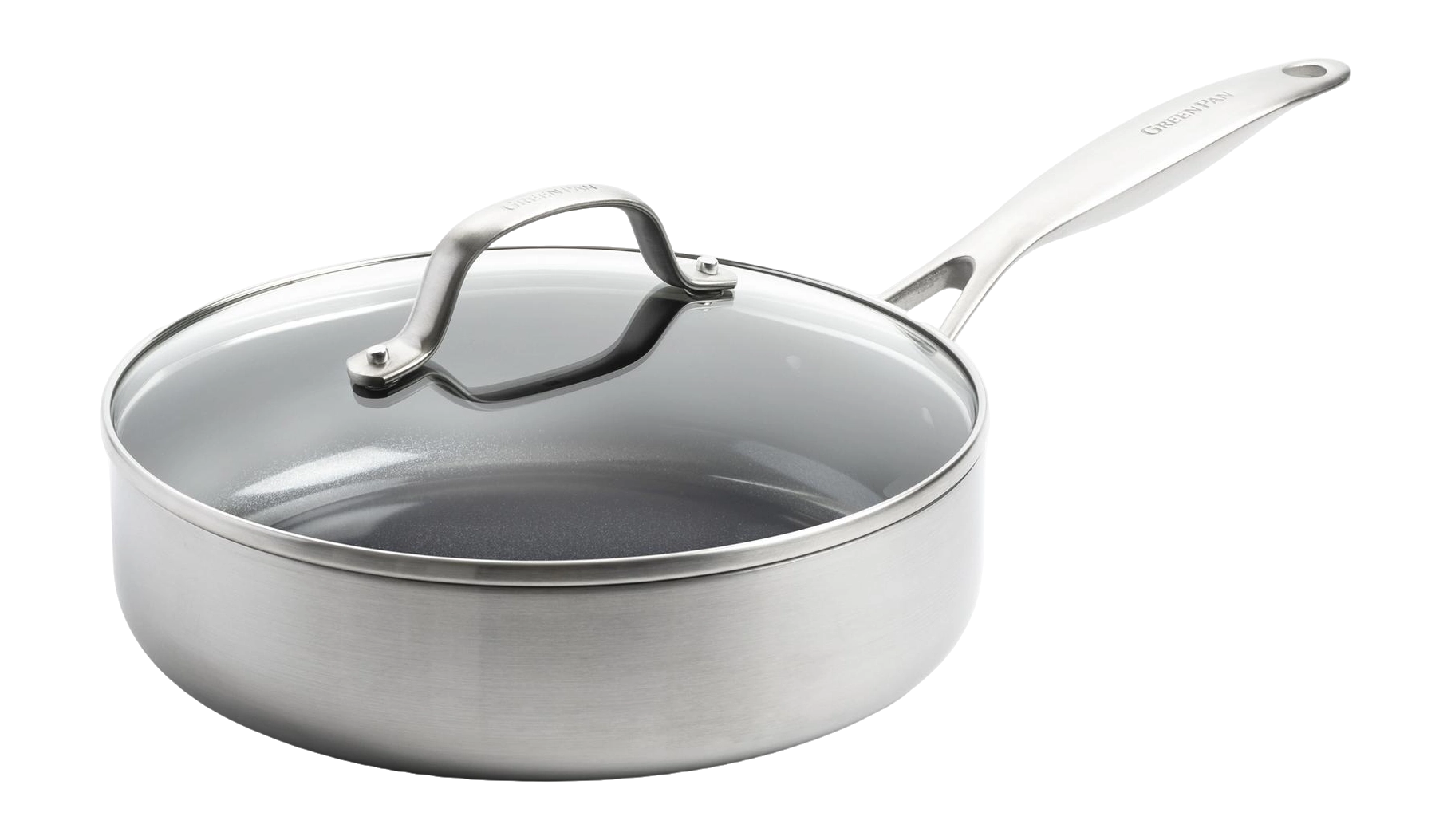 Тиган със стъклен капак Geneva Green Pan D 24 cm покритие с диамантени кристали Thermolon