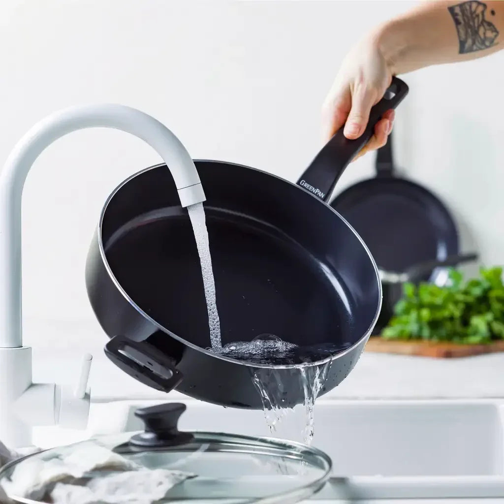 Дълбок тиган Green Pan с безвредно керамично покритие с диамантени кристали, 24 и 28 см