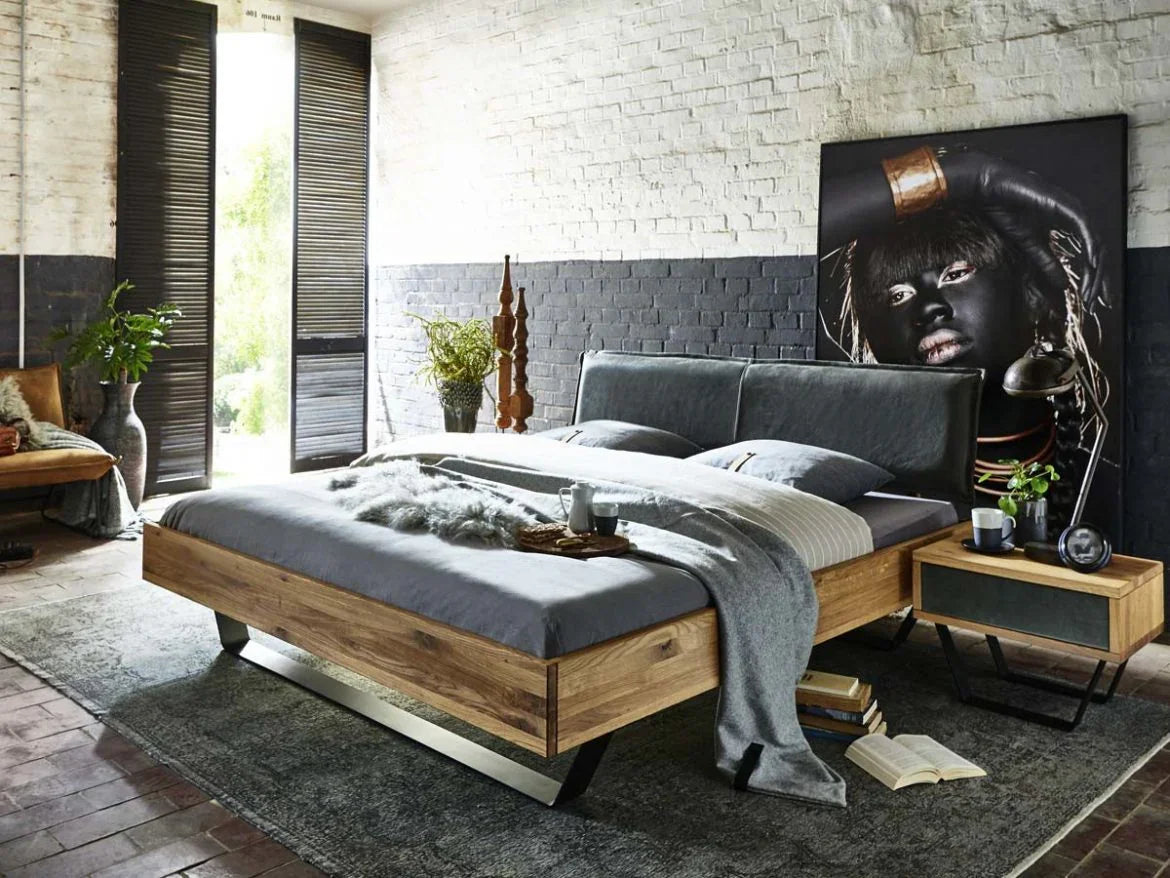 Спалня Modern Sleep от масив дъб 4 см и метални крака