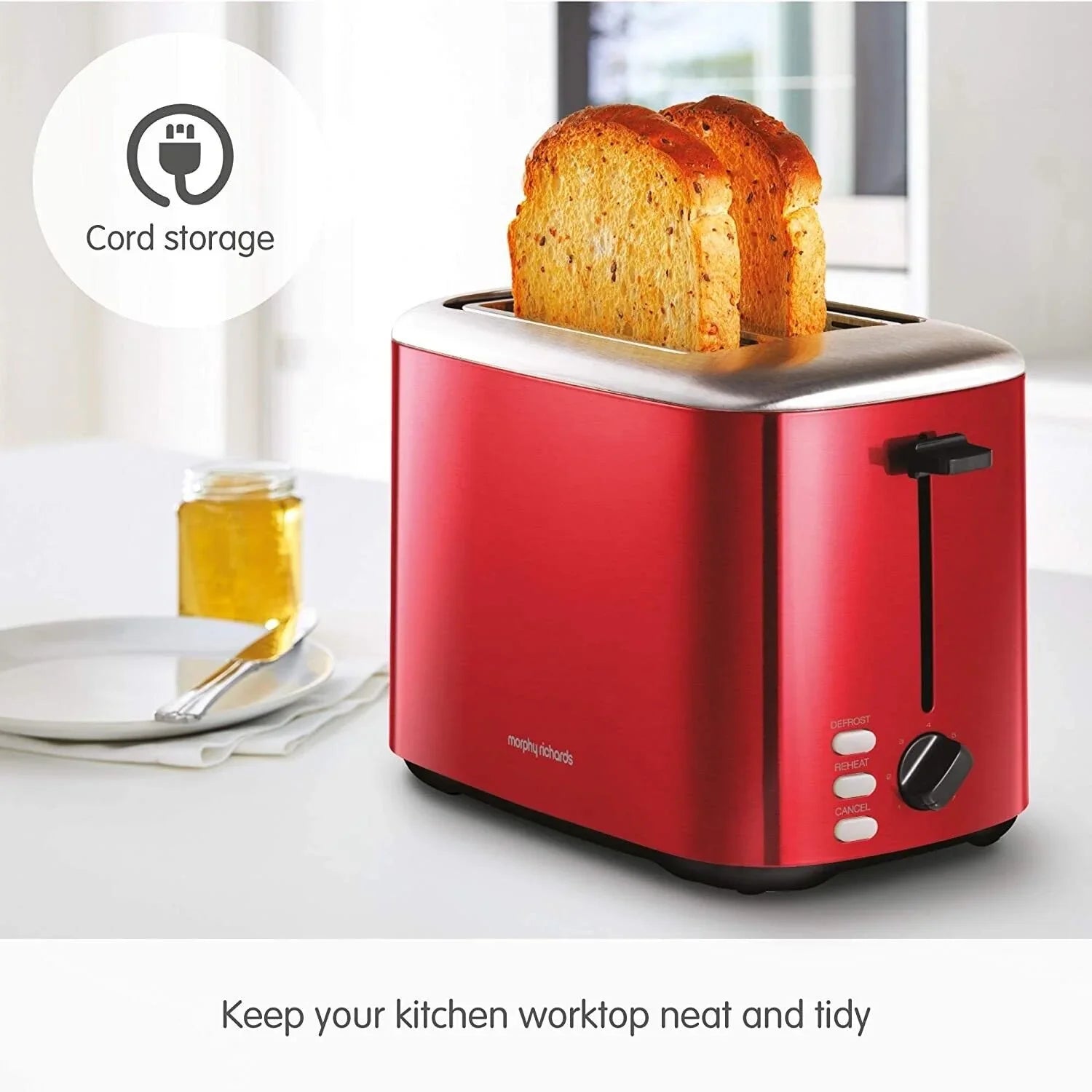 Тостер Equip Morphy Richards червен 800 W