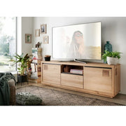 TV шкаф WZ-0159 от масивна дървесина дъб с декоративен елемент
