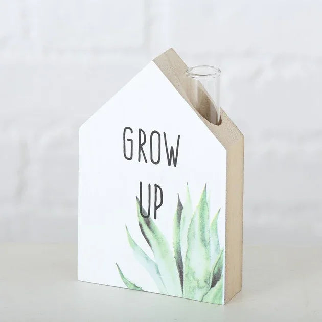 Ваза Think Green  дърво и стъкло