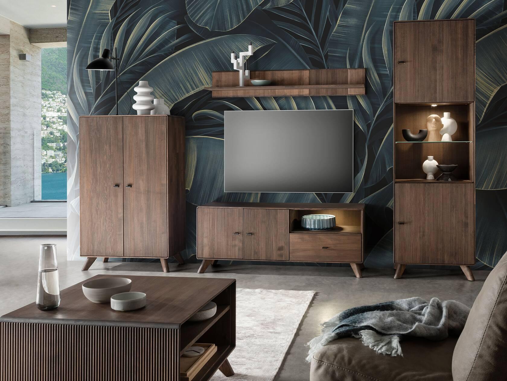 TV шкаф серия WZ 0624 бук масив цвят табак  180х57х40 см