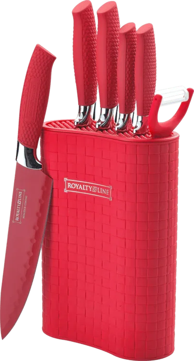 Комплект ножове на стойка на Royalty Line, 6 броя