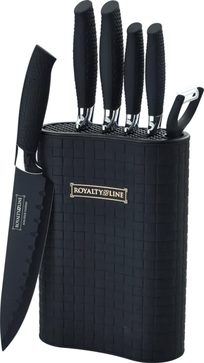 Комплект ножове на стойка на Royalty Line, 6 броя