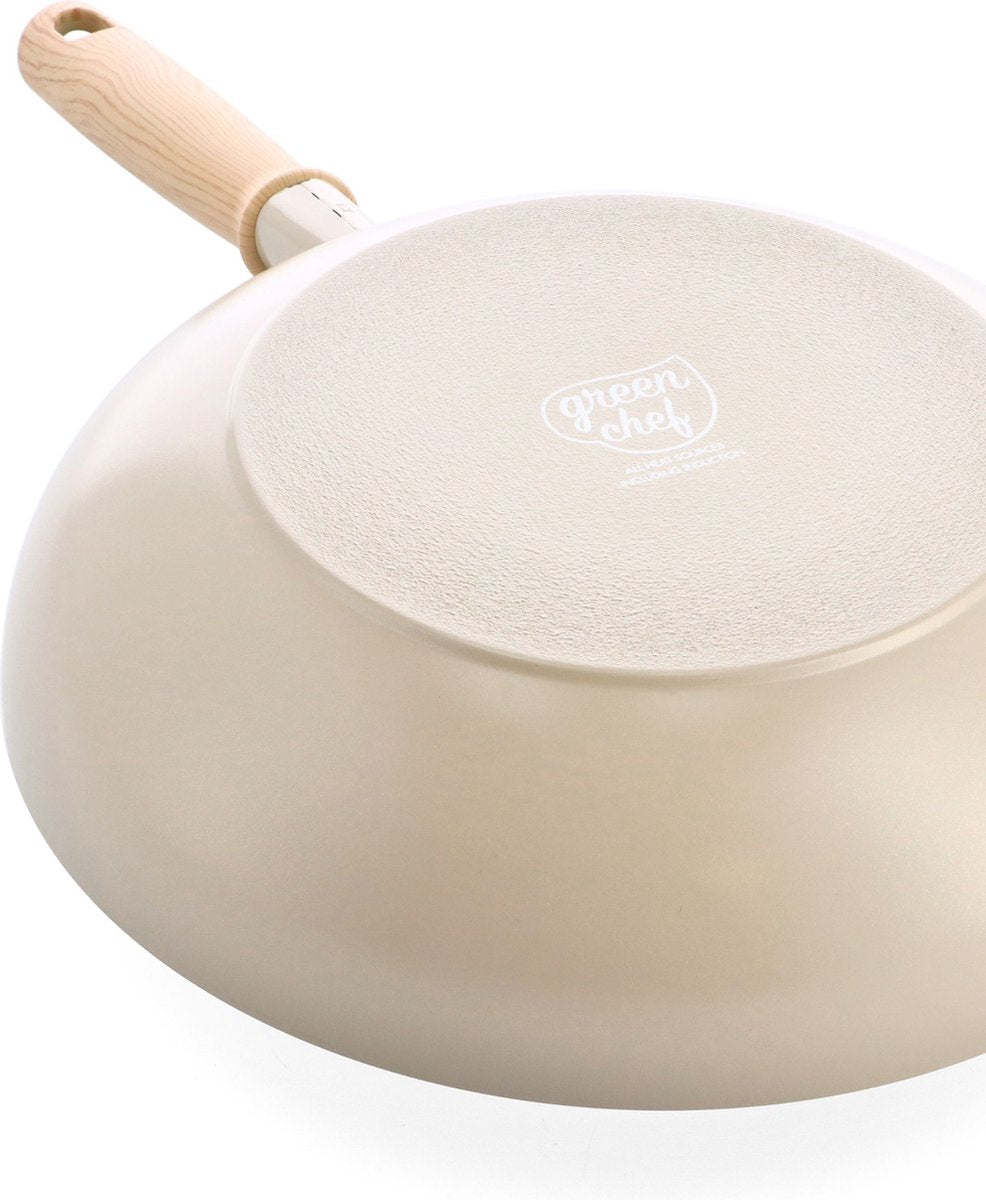 Тиган Wok GreenChef Nordics D 28 cm, керамично покритие с диамантени кристали, 3,7 L